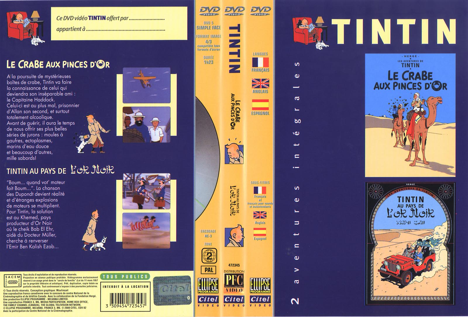 Tintin 6 (Le crabe aux pinces d'or & Tintin au pays de l'or noir)